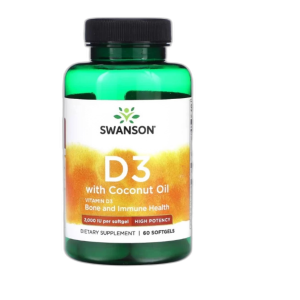 Vitamin D-3 with Coconut Oil, 2000 IU - 60 softgels