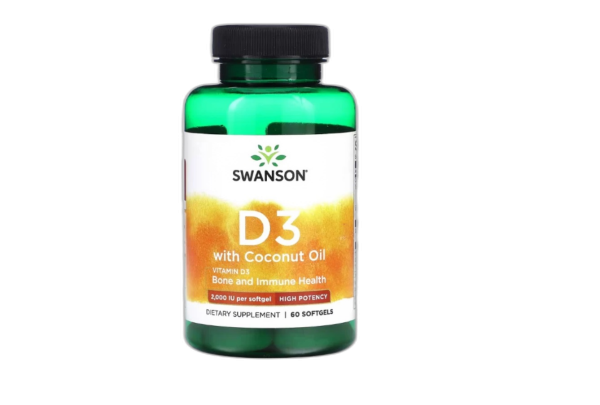 Vitamin D-3 with Coconut Oil, 2000 IU - 60 softgels